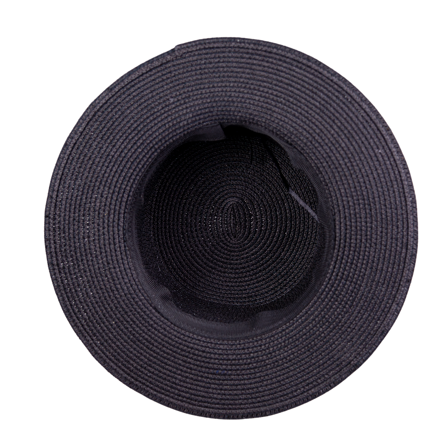 Black Straw Canotier Hat with Silk Trim