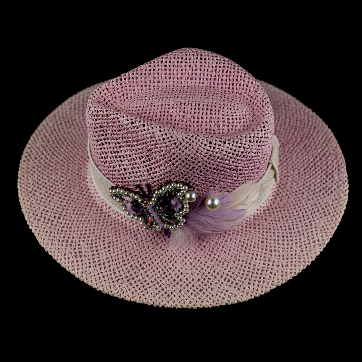 Straw fedora hat from the Flowers collection