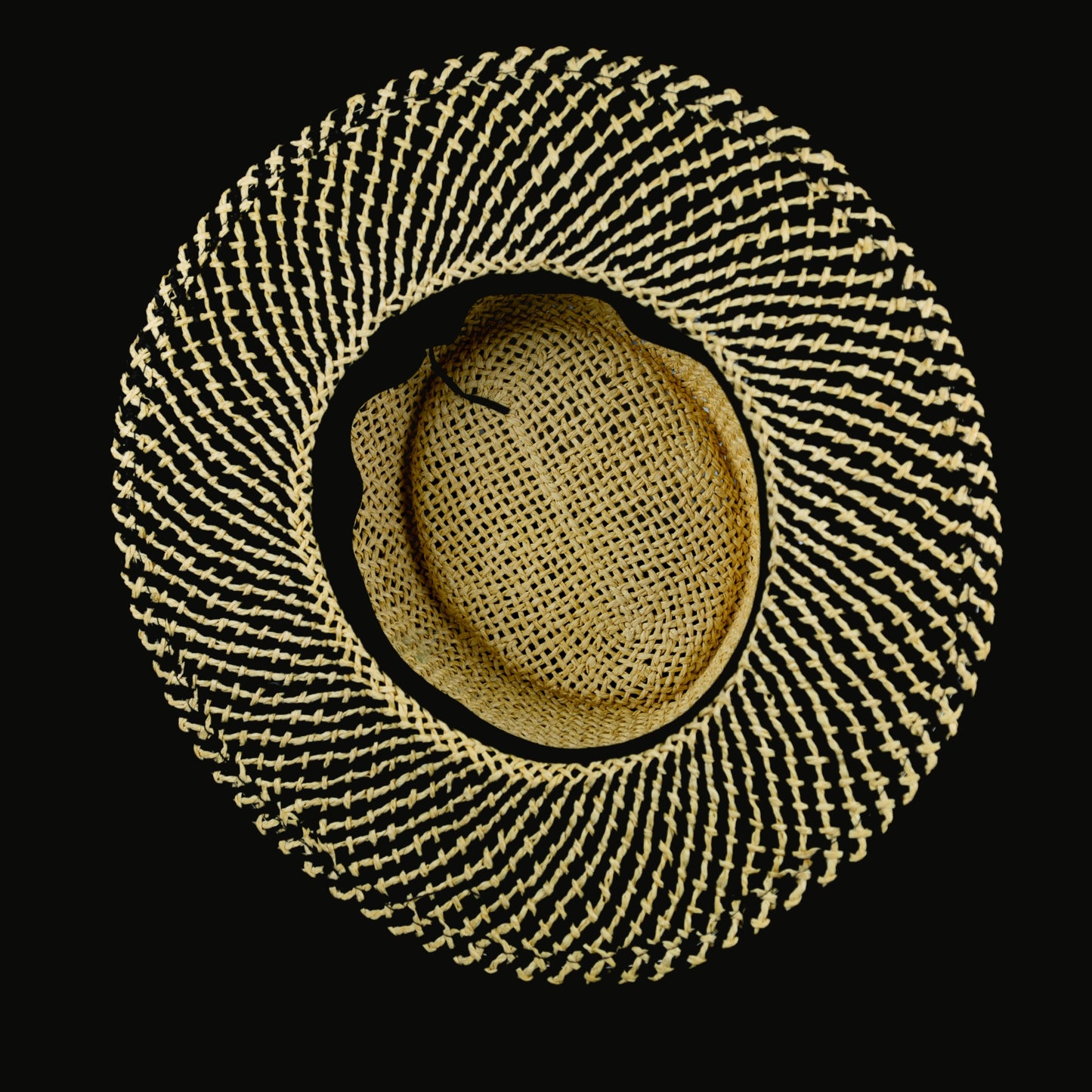 Straw Fedora Hat with Bead Butterfly