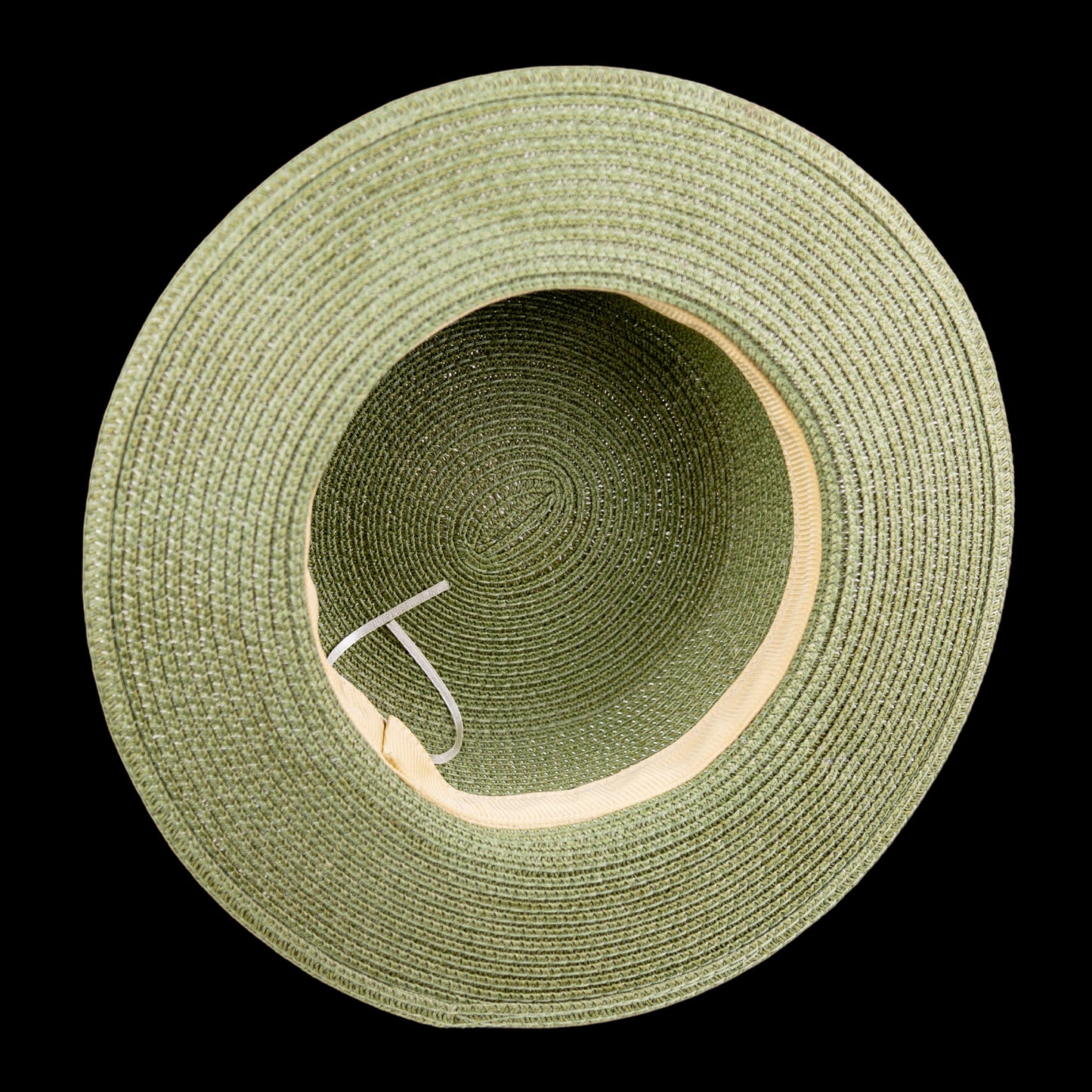 Green Straw Hat Handmade Canatier Collection Forwards in a single copy