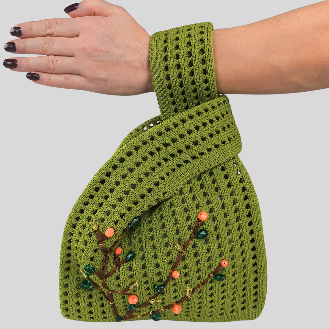 Olive Elegant Handmade Knitted Handbag